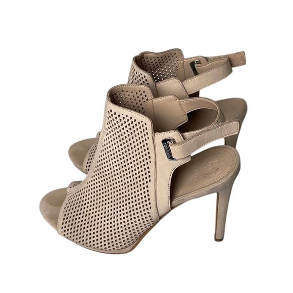 Guess Aubria Perforated Heels 10 Tan – Glam, Boho, Minimalist, Dressy - Picture 6 of 9